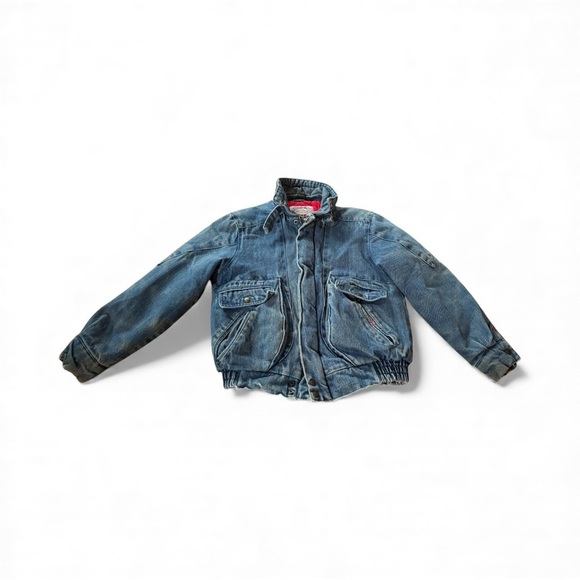 Current Seen Other - Vintage 80s Current Seen Denim Jacket Fleece Lined Youth Size 10